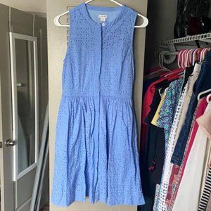 J Crew blue eyelet dress sz 2